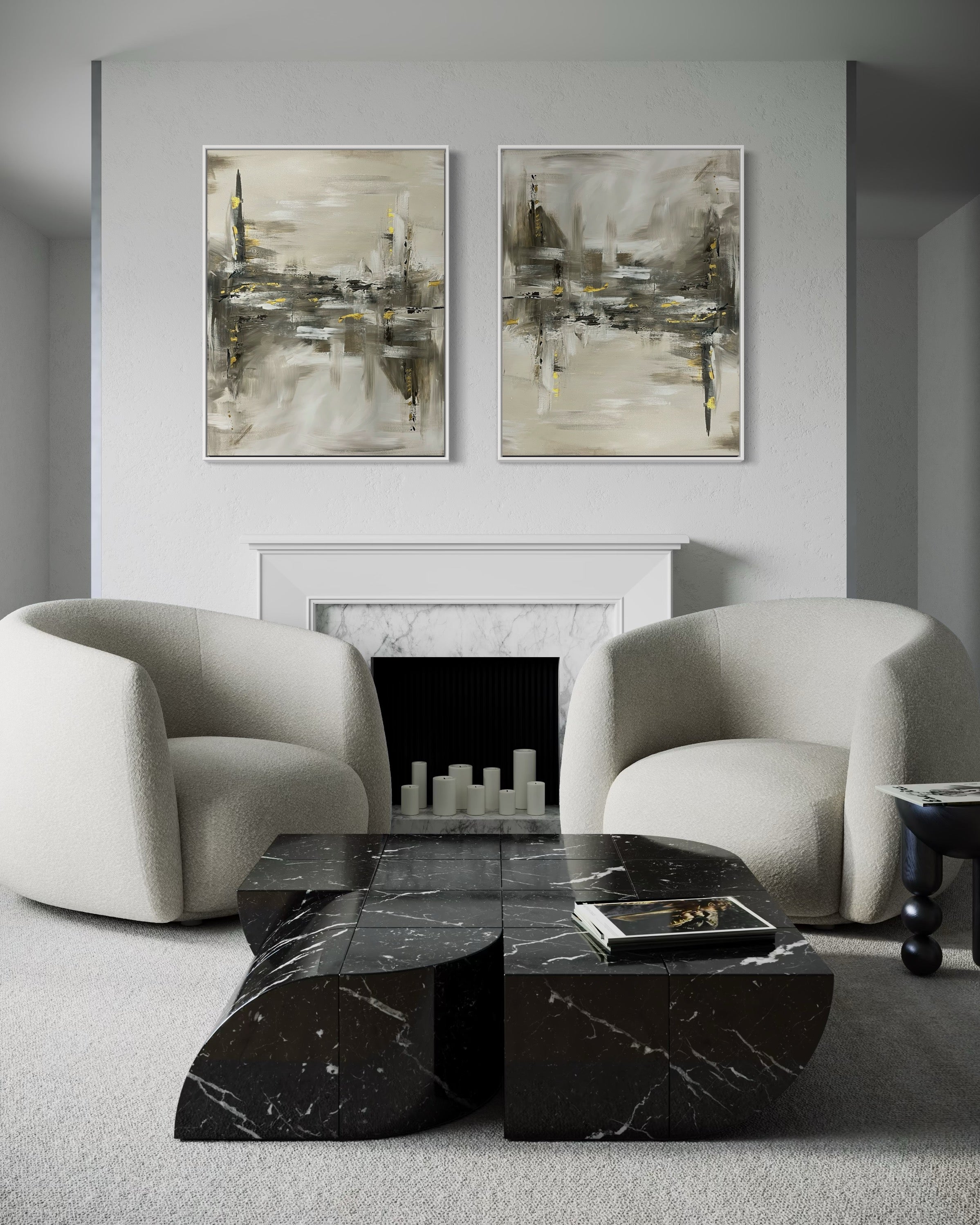 "Urban Evening" - Set of 2 Canvas Prints