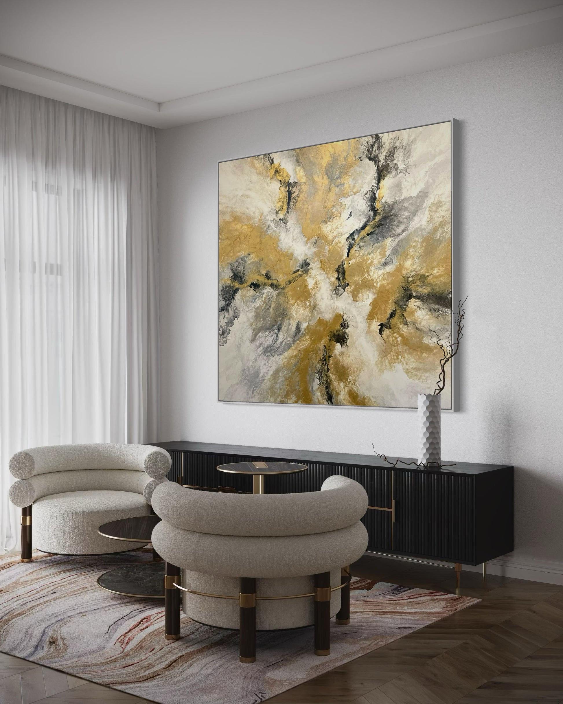 "Golden Twist" - Canvas Print