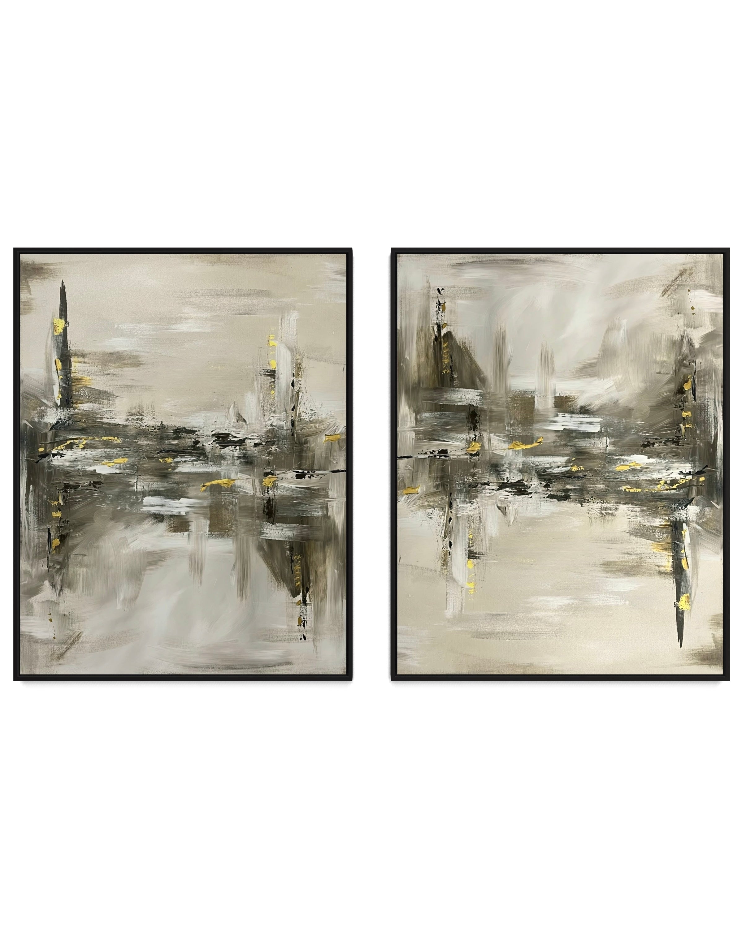 "Urban Evening" - Set of 2 Canvas Prints